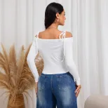 Basic Womens T Shirt Minimalist Design Short Sleeve Versatile Style Spring Summer Fashion Wholes