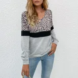 Leopard Print Long Sleeve Top Casual Style Early Autumn Womens Fashion Wholesale Available custo