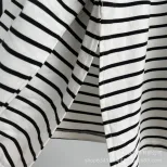 Womens Striped Loose Fit Cotton T Shirt Casual Long Sleeve Round Neck Side Slit Spring Summer Fa