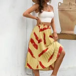 Casual A Line Skirt Irregular Print Trendy Design Womens Fashion Suitable for Daily Wear Wholesa