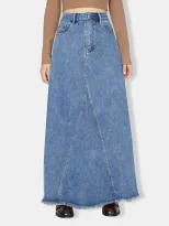 High Waisted Vintage Denim Skirt Casual Style Comfortable Fit Versatile for Everyday Wear Wholes