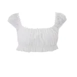Summer Womens Crop Top Sexy Square Neck Slim Fit Versatile Flutter Sleeves Casual Wear Wholesale Available