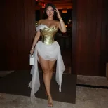 Gold Sheer Mesh Panel Dress Stylish Ribbons Sexy Fit Spring Fashion Perfect for Parties and Nigh