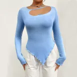 Womens Slim Fit Long Sleeve Top Sexy Stylish Short Design Perfect for Spring and Summer Wholesal
