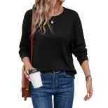 Casual Loose Fit Solid Color Sweater Round Neck Autumn Winter Comfortable Fabric Wholesale Avail
