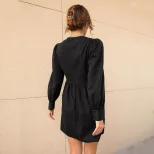 Womens A Line Dress Sexy V Neck Fitted Waist Puff Sleeves Spring Summer Fashion Wholesale Availa