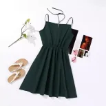 French Vintage Style Sleeveless Dress Elegant Aesthetic Fresh Look Lightweight Fabric Perfect fo