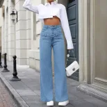 High Waisted Wide Leg Trousers Fall Winter Style Casual Chic Comfortable Fit Ready to Ship custo