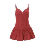 Womens Spring Dress French Sweetheart Style Solid Color Waist Defined Sleeveless Wholesale Avail