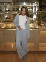 Long Modal Cardigan with Belt Loose Fit Button Closure Cozy Style Perfect for Casual Wear or Lay