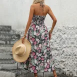 Floral Print Maxi Dress Sleeveless Bohemian Style Beach Vacation Wholesale Available ready to sh