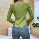Womens Slim Fit Irregular Flare Sleeve Short Sleeve T Shirt Elegant Design Commuter Style Versat