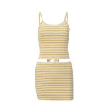 Womens Striped Spliced Cami Top and Bodycon Skirt Set Fashionable Spring Perfect for Vacation an