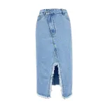 High Waisted Denim Skirt Bodycon Fit Stylish Design Casual Chic Perfect for Spring Summer Wholes