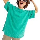 Womens Cotton T Shirt Solid Color Short Sleeve Relaxed Fit Casual Summer Wear