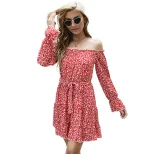 Floral Off Shoulder Dress Long Sleeve Elegant Design Comfortable Fabric Perfect for Spring Summe