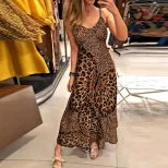 Womens Leopard Print Butterfly Floral Maxi Dress Sleeveless Lightweight Trendy Design Perfect fo