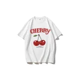 Womens Cotton T Shirt Loose Fit Round Neck Letter Print Summer Casual Wear Wholesale Available