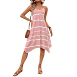Striped Summer Dress Sweet Aesthetic Sleeveless Lightweight Fabric Perfect for Vacation or Casua