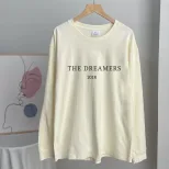 Womens Vintage Graphic T Shirt Casual Style Round Neck Long Sleeve Loose Fit Cotton Perfect for