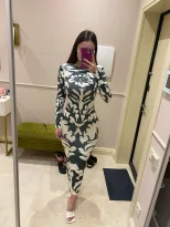 Floral Print Long Sleeve Dress Sexy Backless Design Spring and Autumn Fashion Ready to Ship low