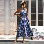 Summer Womens Dress Sleeveless Halter Neck Floral Print Casual or Beachwear Wholesale Available