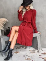 Elegant Solid Color Round Neck Dress for Women Fashion Comfortable Fit Versatile Style Wholesale