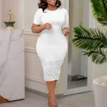 Plus Size Womens Dress Elegant Beaded Bodycon Style Summer Occasion Wholesale Available factory