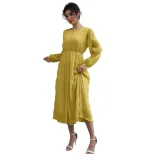 French Puff Sleeve Long Sleeve Dress Elegant Style Soft Fabric Autumn Colors Perfect for Tea Par