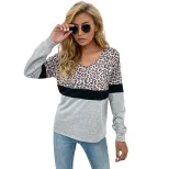 Leopard Print Long Sleeve Top Casual Style Early Autumn Womens Fashion Wholesale Available custo