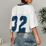 Digital Print V Neck Womens T Shirt Casual Style Fashionable Design Comfortable Fabric Wholesale