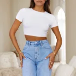 Casual Short Sleeve T Shirt Minimalist Design Versatile Fit Spring Summer Style Wholesale Availa