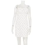 Floral Print A Line Mini Dress Sweet and Fresh Style Summer Casual Wear for Young Women Wholesal