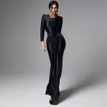 Elegant Long Sleeve Waist Tie Maxi Dress Slim Fit Spring Style Chic Design Wholesale Availabilit
