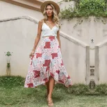 Floral Print Maxi Skirt Loose Fit Asymmetrical Design Comfortable Fabric Casual Wear Summer Styl