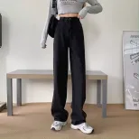 秋季黑色高腰牛仔裤女直筒宽松2022新款拖地阔腿裤子ins潮