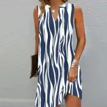 A Line Sleeveless Dress Multi Color V Neck Floral Print Summer Casual Wear Ready to Ship bulk or