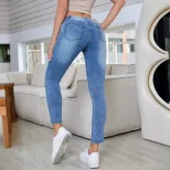 Womens Slim Fit Denim Pants Casual Versatile Trendy Perfect for Everyday Wear Wholesale Availabl