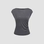 Womens Slim Fit Solid Color Short Sleeve T Shirt Round Neck Casual Style Summer Wear Wholesale S