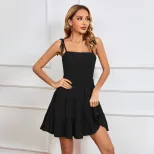 Sleeveless Vacation Dress Casual Beach Style Strapless Design Lightweight Fabric Perfect for Spr