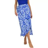 Vintage Paisley Print Asymmetrical Midi Skirt Retro Style Bohemian Vibe Perfect for Summer Whole