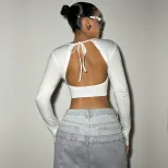 Womens Sexy Backless Crop Top Slim Fit Trendy Design Spring Summer Style Wholesale Available