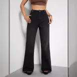 Loose Fit High Waisted Straight Leg Jeans Flattering Design Comfortable Fabric Versatile Style W