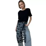 Loose Fit Womens T Shirt 3D Camellia Design Mesh Fabric Short Sleeve Cotton Casual Wear for Spri