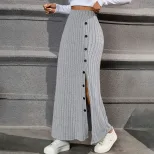 High Waisted Maxi Skirt Simple Versatile Draped Design Spring Summer Casual Wear Wholesale Avail