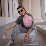 Womens Vintage Style Short Sleeve Cotton T Shirt Washed Wax Dyed Faded Look Streetwear Summer Ca