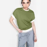 Womens 100 Cotton Solid Color T Shirt Round Neck Short Sleeve Versatile Style Spring Summer Coll