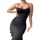 Summer Black Dress Elegant Sleeveless Design Chic Style High Quality Fabric Perfect for Parties