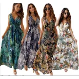 Floral Backless Tie Back Dress Summer Style Lightweight Fabric Elegant Fit Wholesale Available