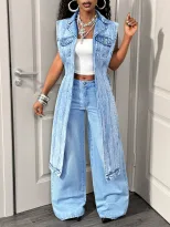 Casual Denim Dress Stylish Design Comfortable Fit Versatile for Outings Ready to Ship Low MOQ